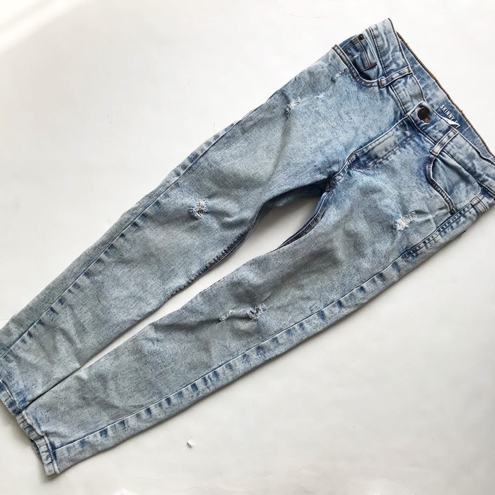 Zara kids skinny fit acid wash ripped jeans GUC - light stains 10Y